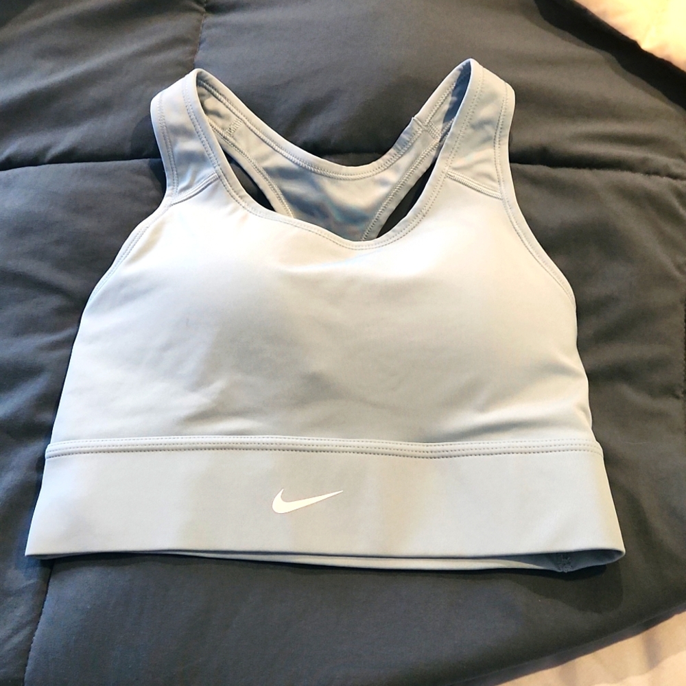 Women's medium baby blue Nike sports bra